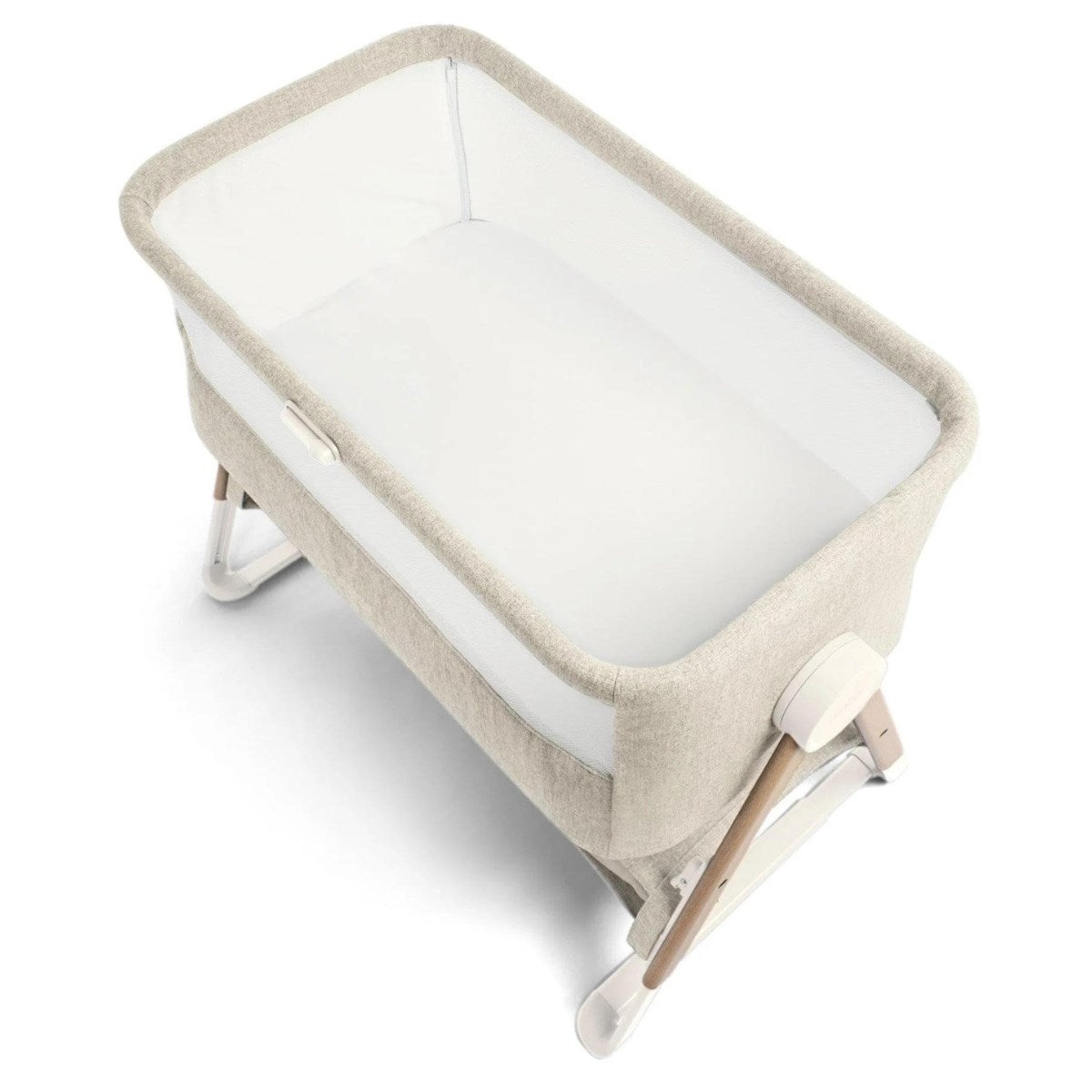 Mamas & Papas Lua Bedside Crib & Mattress Protector Bundle, Fawn