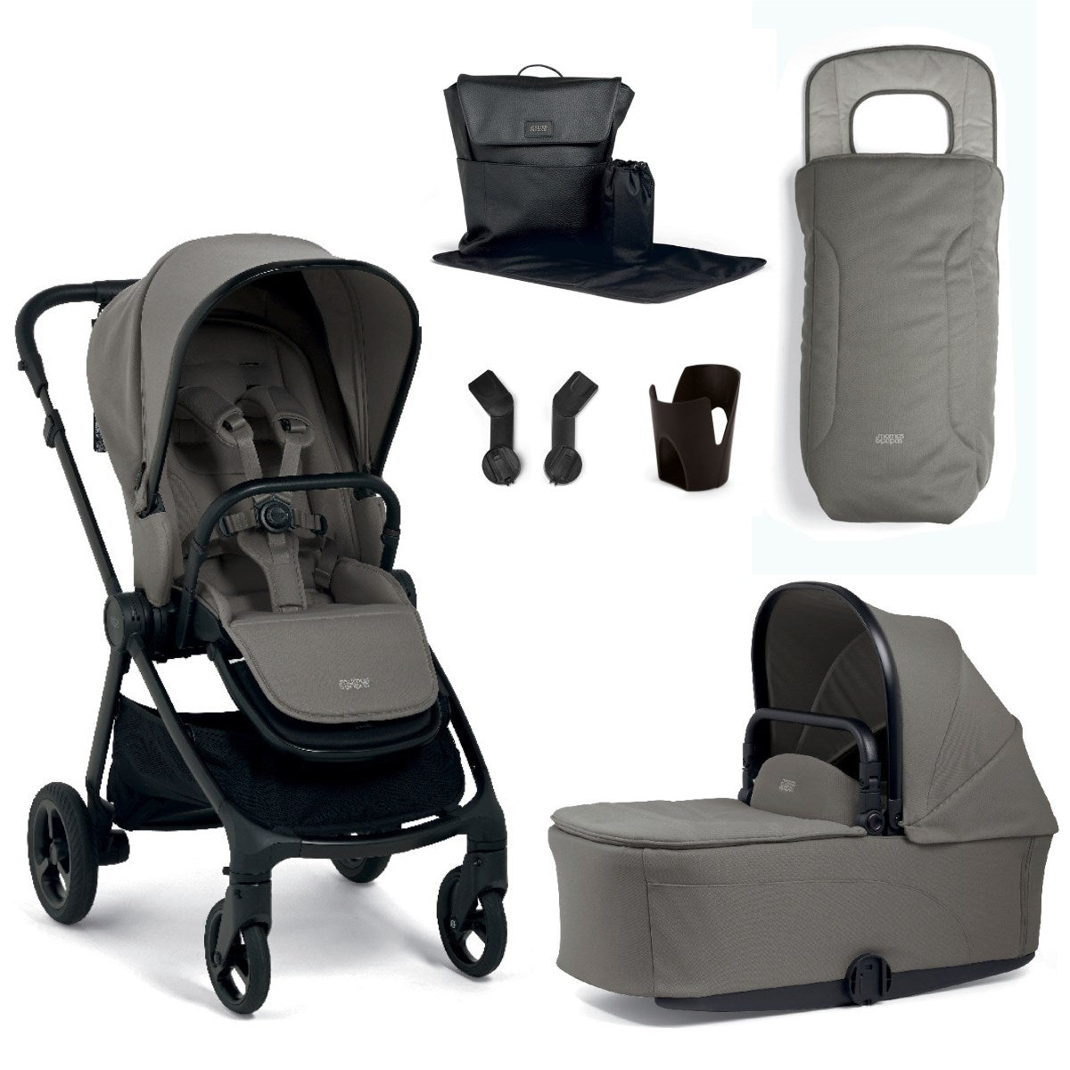 Mamas & Papas Vardo 6 Piece Pram Bundle, Storm