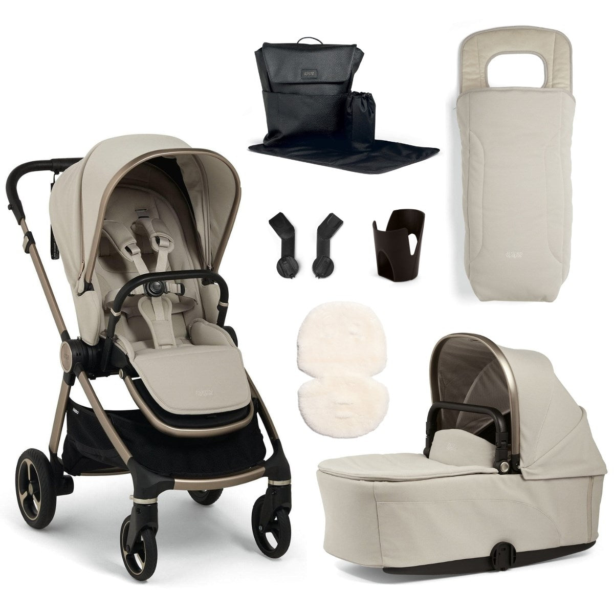 Mamas & Papas Vardo 7 Piece Pram Bundle, Shell