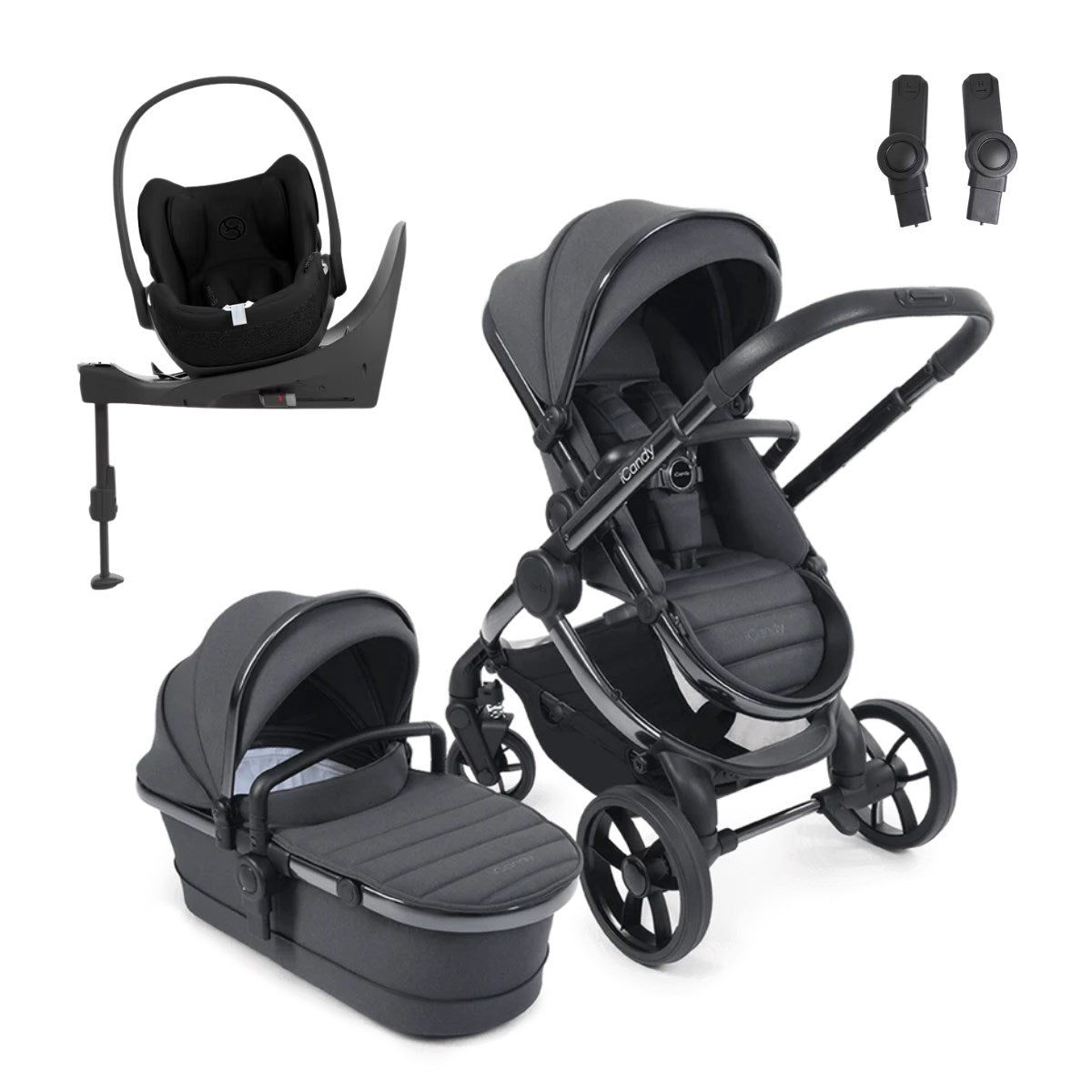 iCandy Peach 7 Travel System With Cybex Cloud T & Base T, Dark Grey