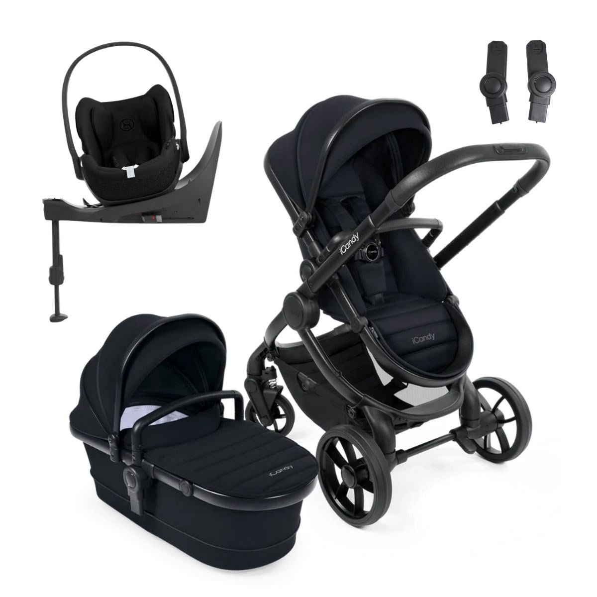 iCandy Peach 7 Travel System With Cybex Cloud T & Base T, Black