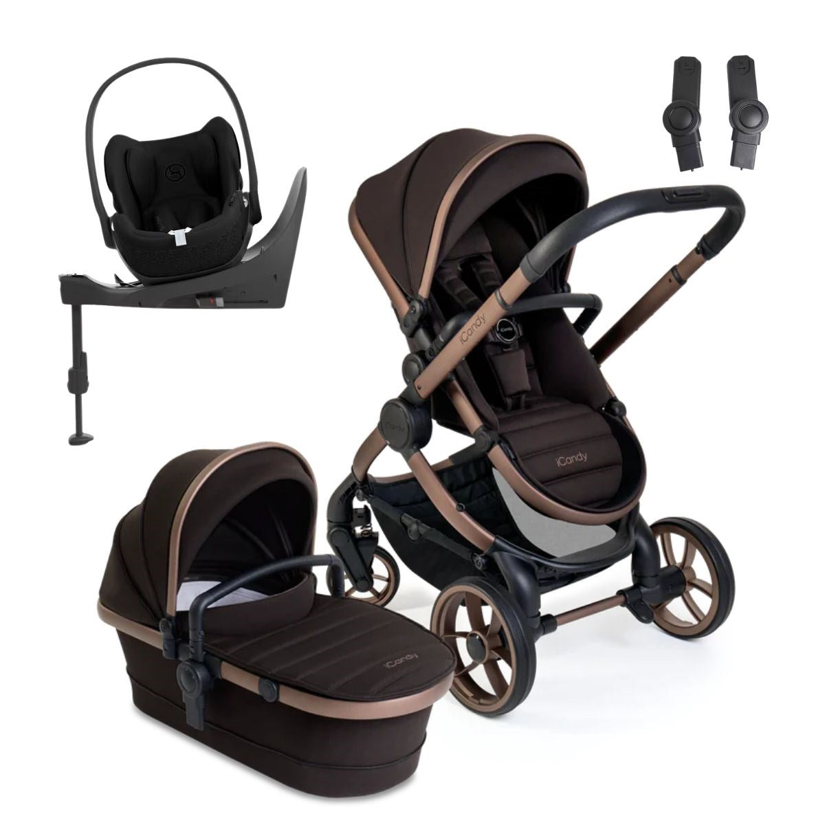 iCandy Peach 7 Travel System With Cybex Cloud T & Base T, Pecan Edition