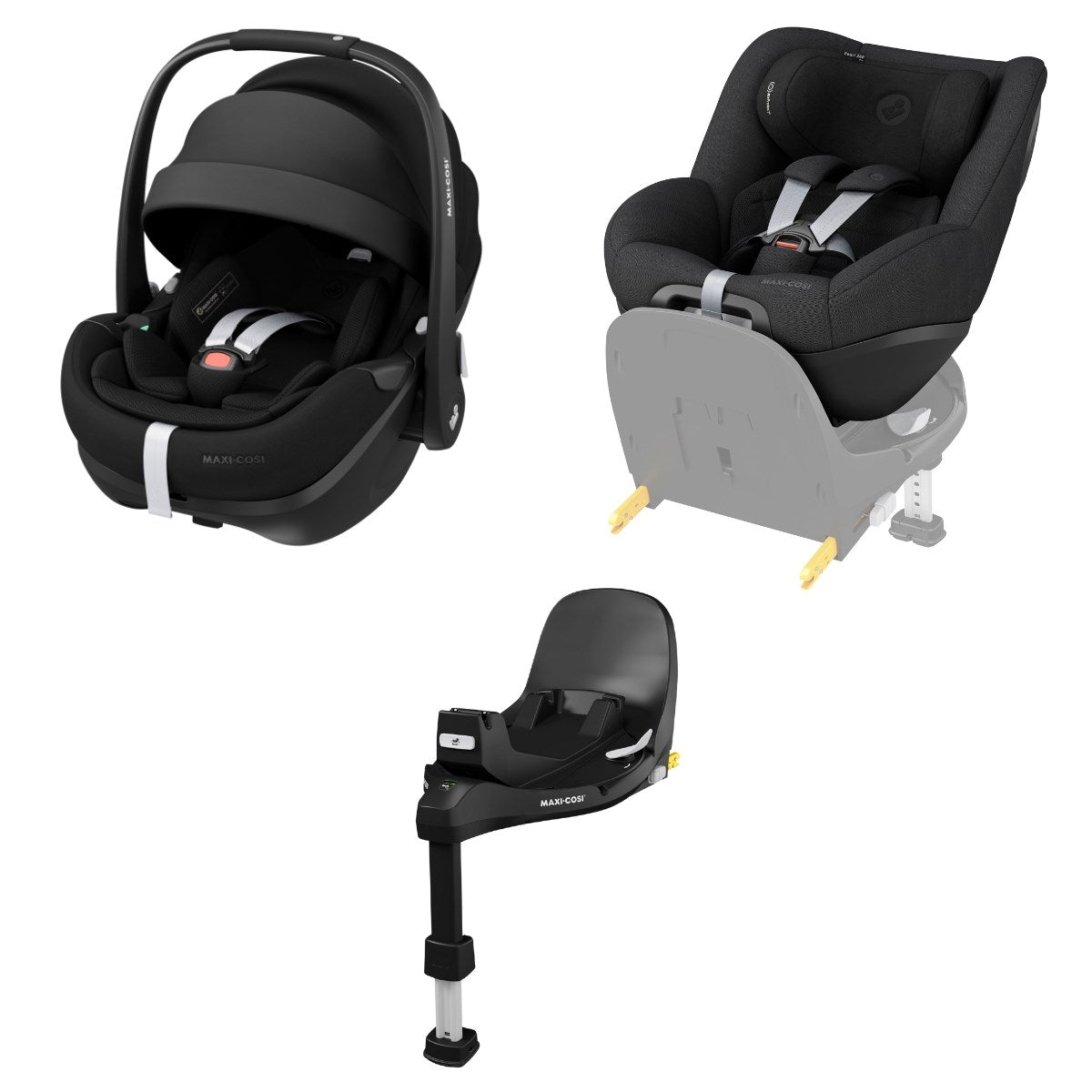 Maxi-Cosi 360 Pro Family Car Seat Bundle, Twillic Black
