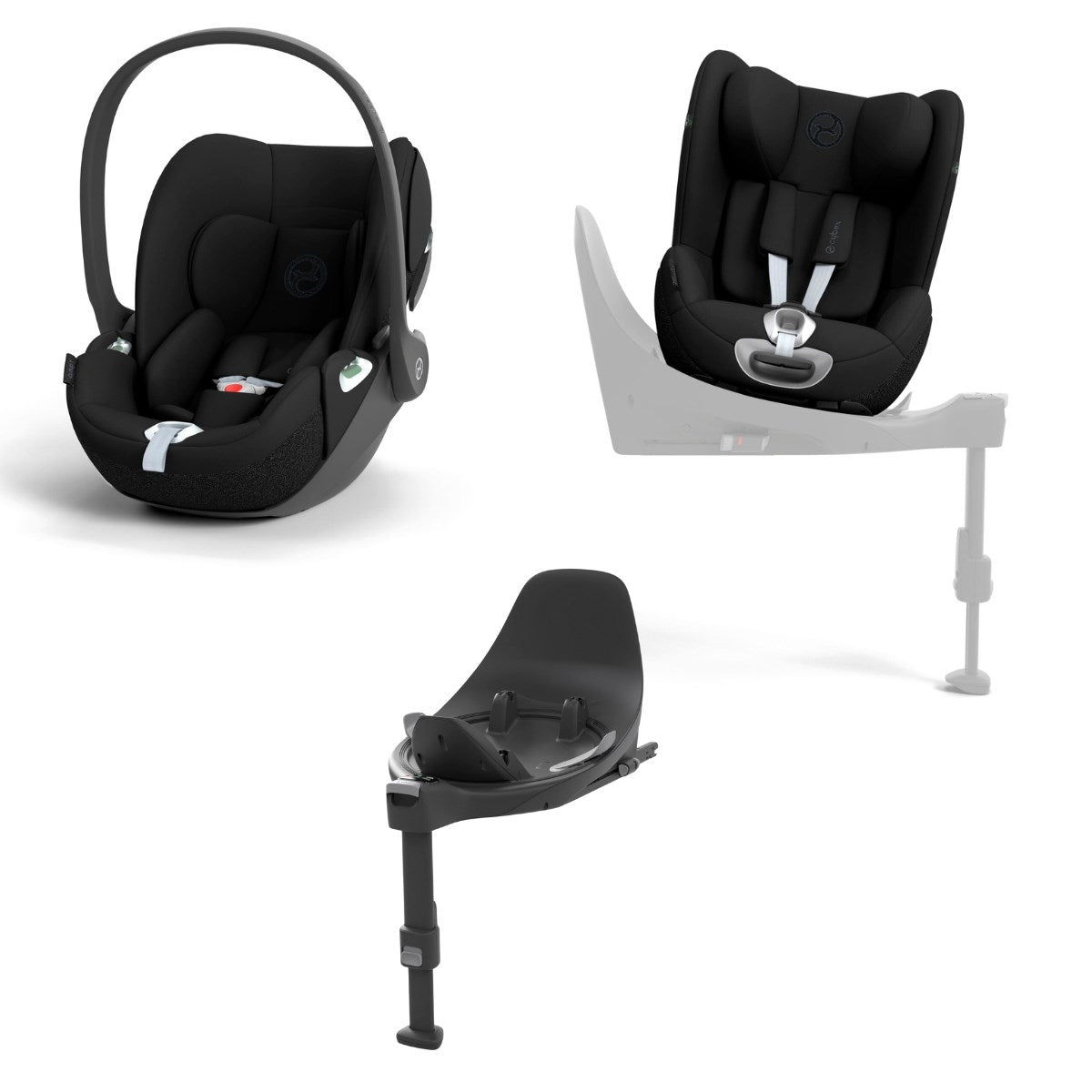 Cybex Cloud T & Sirona T 360 Car Seat Bundle, Sepia Black