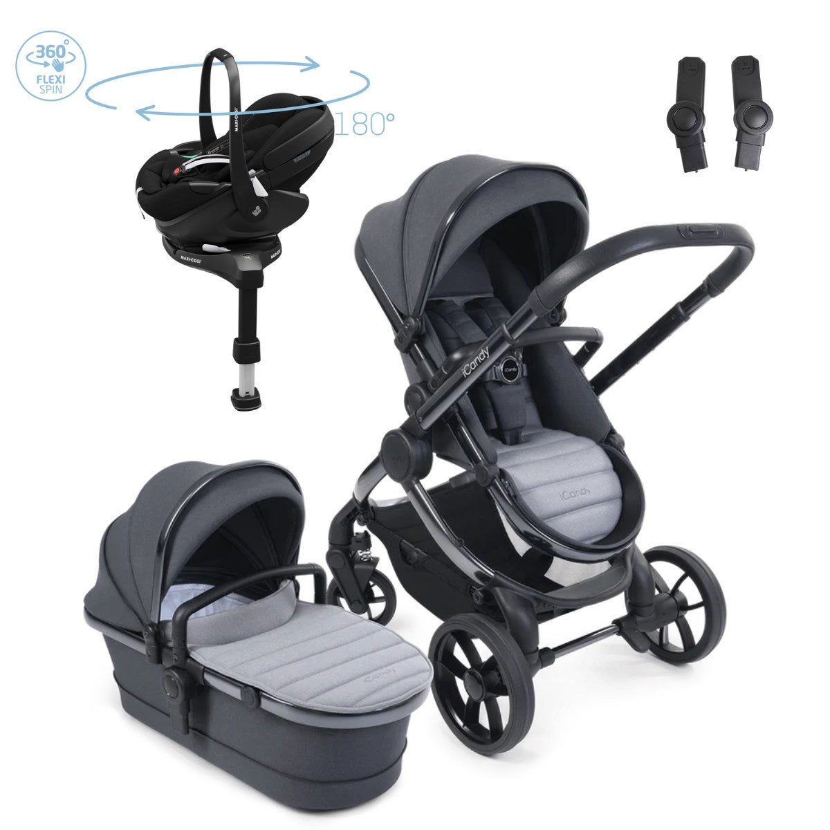 iCandy Peach 7 travel System With Pebble 360 Pro² Car Seat And Family Fix Base, Truffle