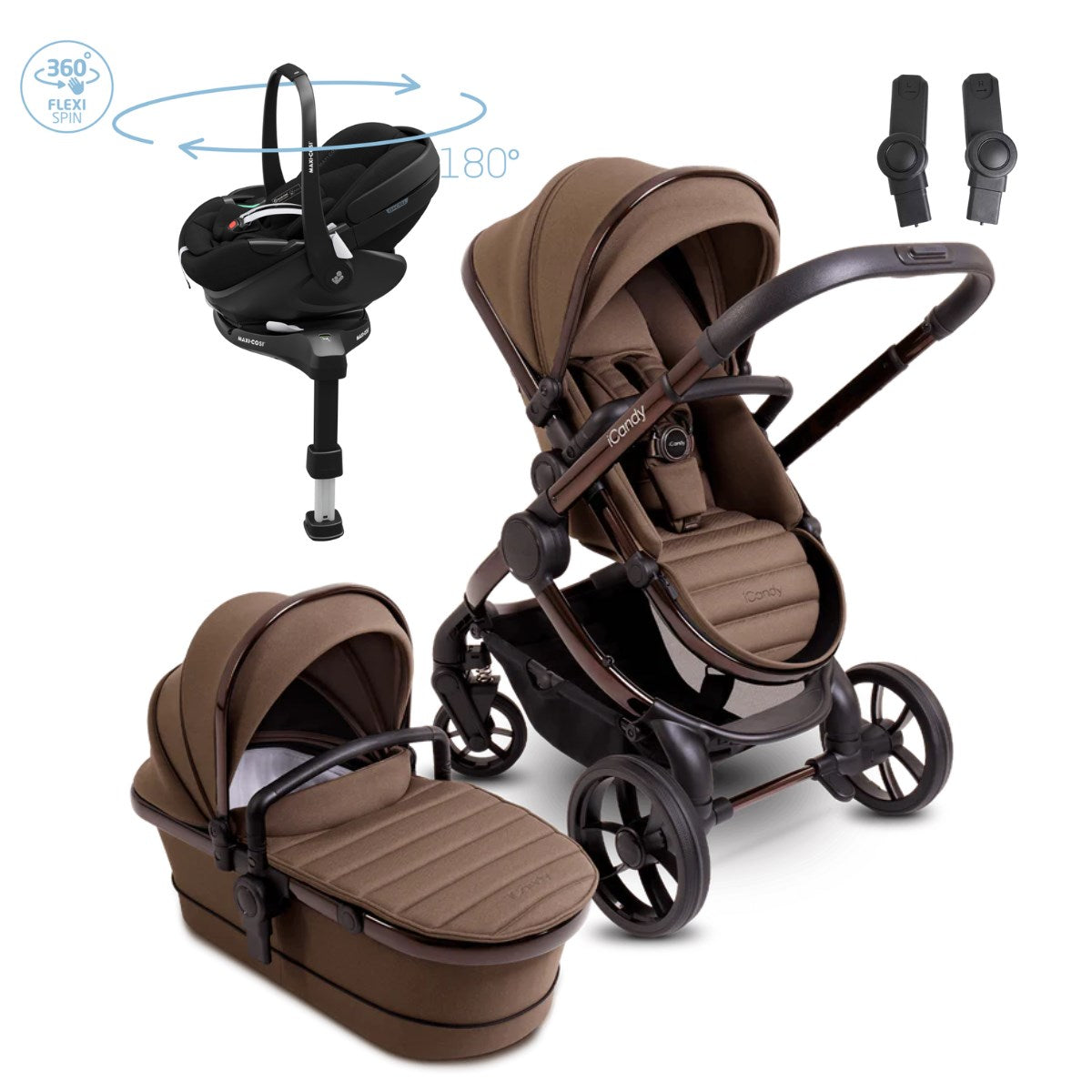 iCandy Peach 7 travel System With Pebble 360 Pro² Car Seat And Family Fix Base, Coco