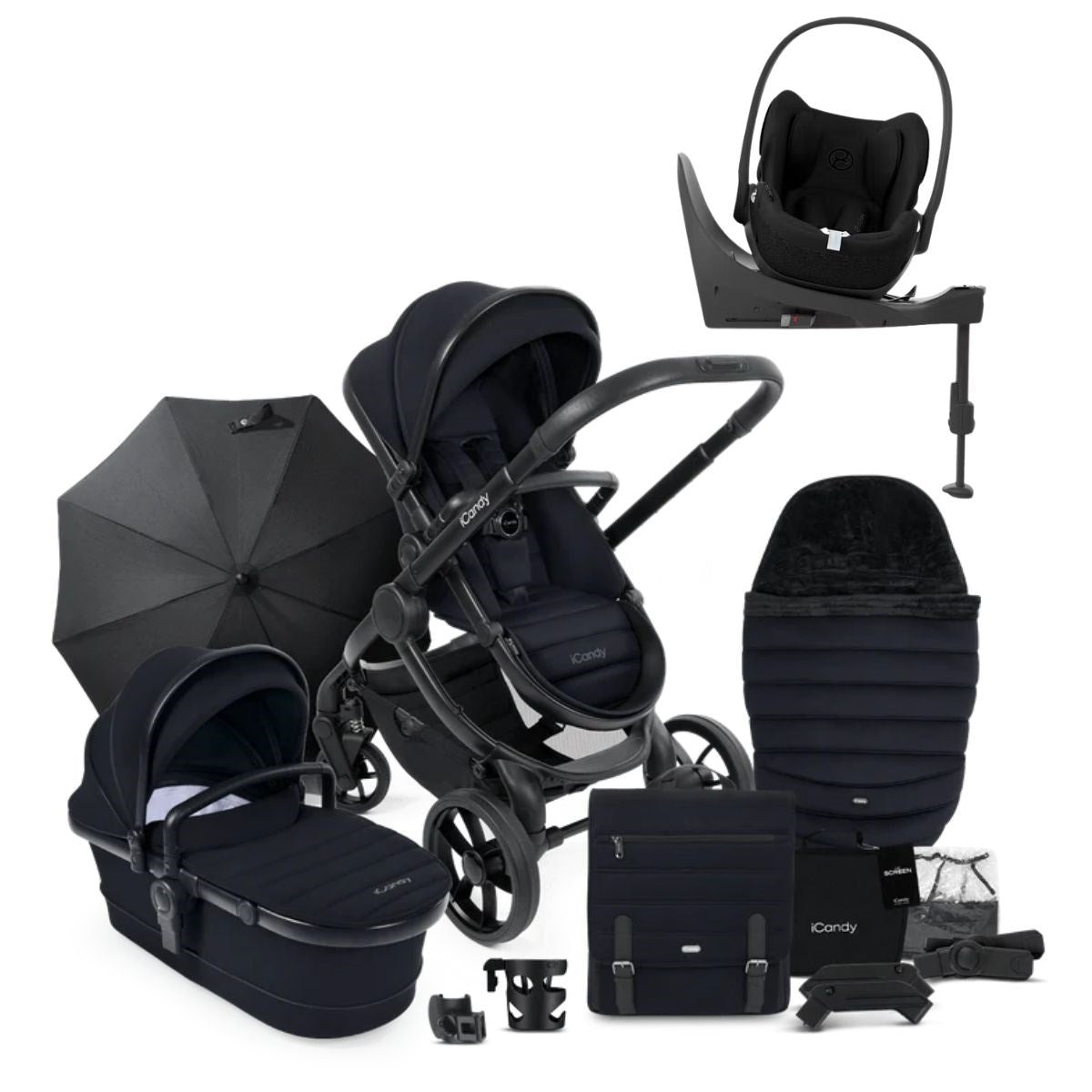 iCandy Peach 7 Luxury Travel System, Cybex Cloud T, Black