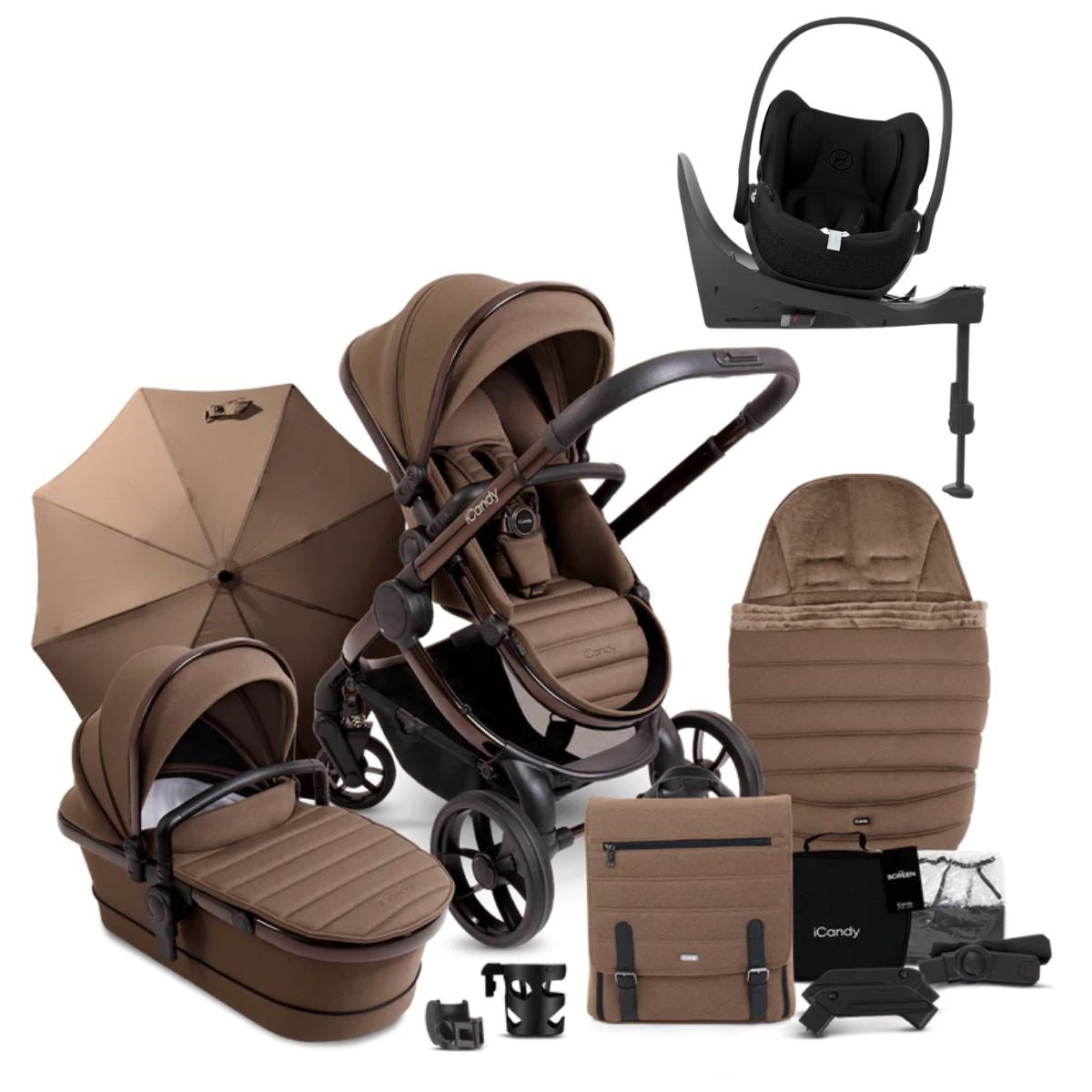 iCandy Peach 7 Luxury Travel System, Cybex Cloud T, Pecan Edition