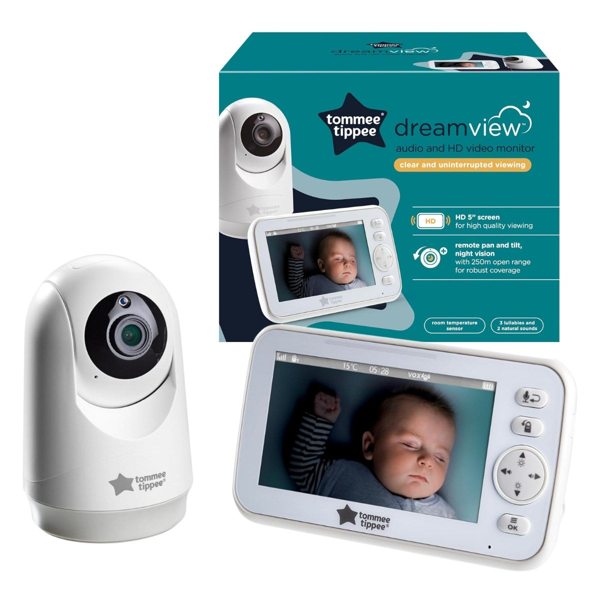 Tommee Tippee Dreamview Audio and HD Video Baby Monitor