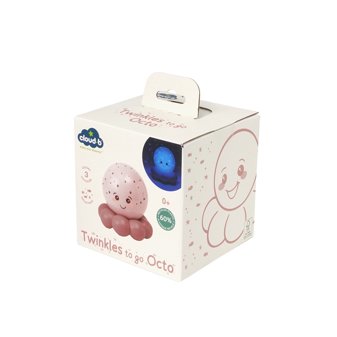 Box of Cléo's Twinkles the Octopus toy on a white background