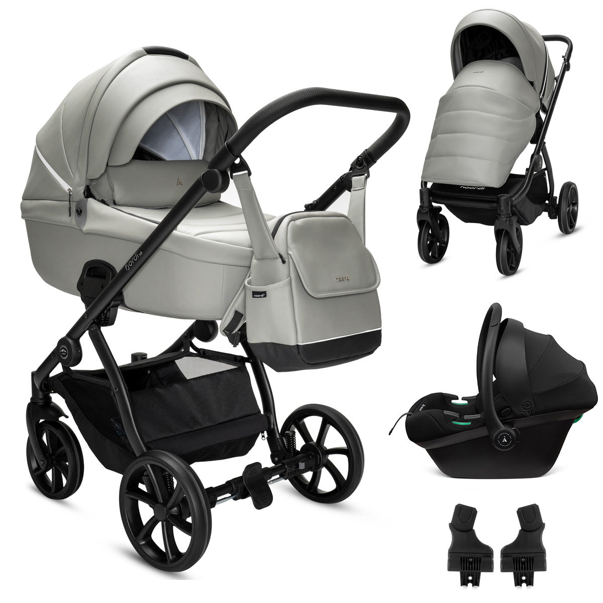 Noordi Fjordi V2 Leather - 3in1 Travel System with Terra i-Size Car Seat