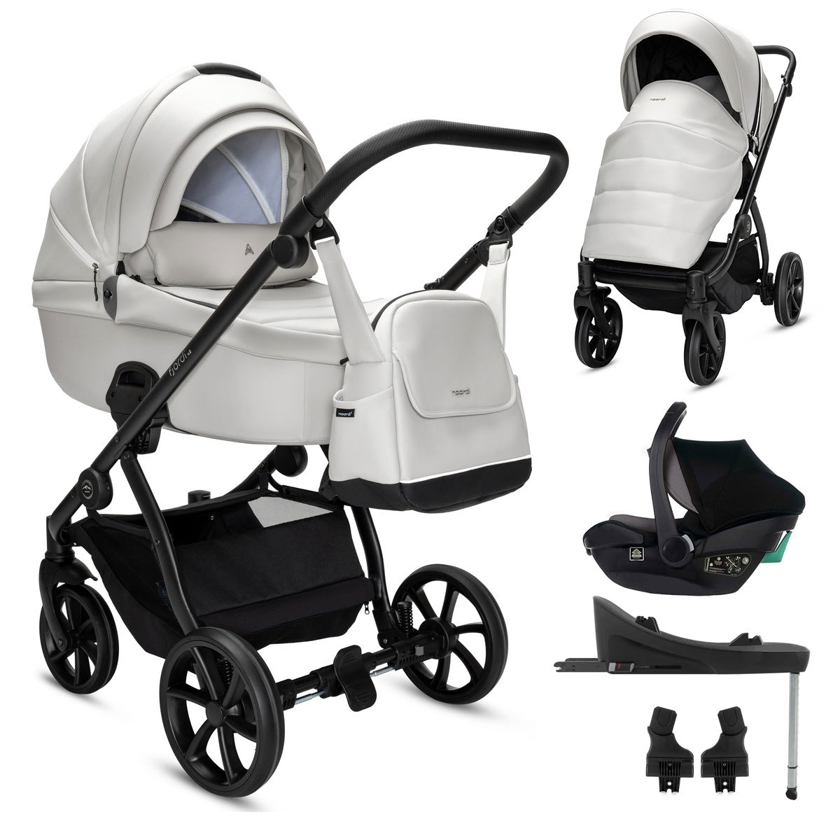Noordi Fjordi V2 Leather - 3in1 Travel System with Travel Carrier i-Size Car Seat