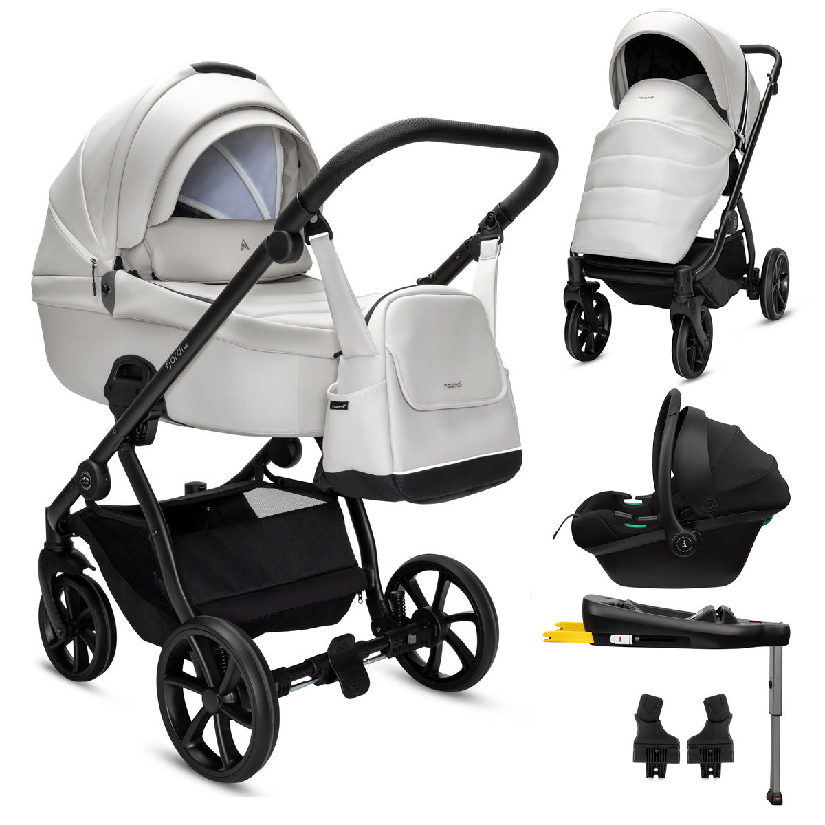 Noordi Fjordi V2 Leather - 3in1 Travel System with Terra i-Size Car Seat
