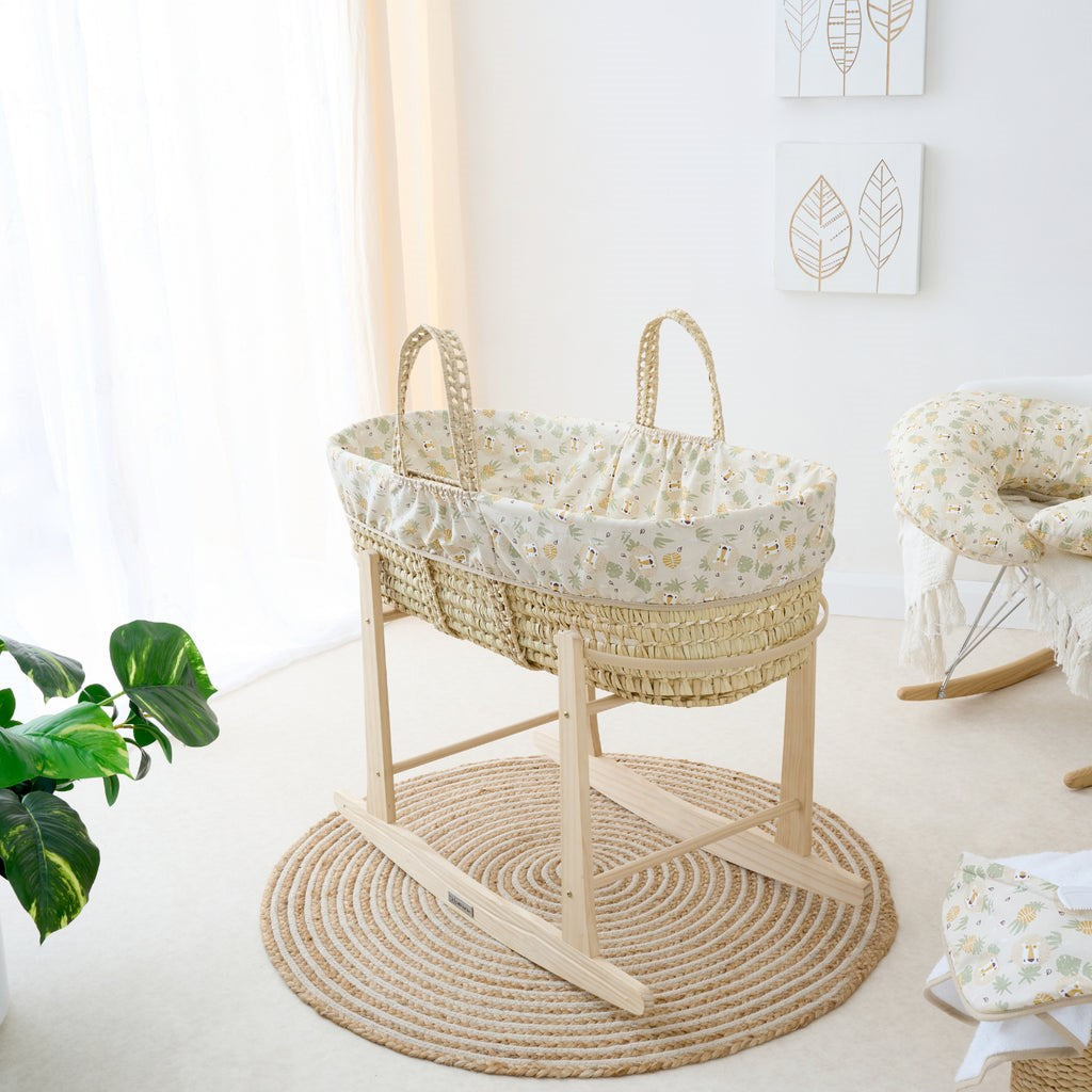 Clair De Lune Standard Rocking Wooden Moses Basket Stand