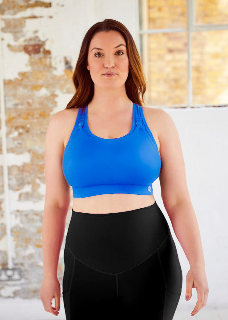 Nursing Sports Bra for Larger Cup Sizes - Freyja (G-J Cup) Electric Blue