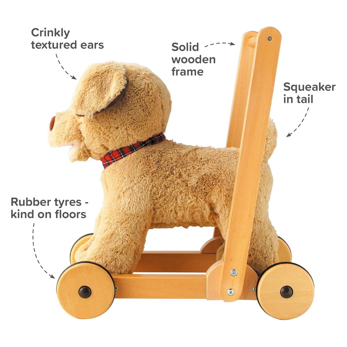 Little Bird Told Me Dexter Dog Push Along Baby Walker