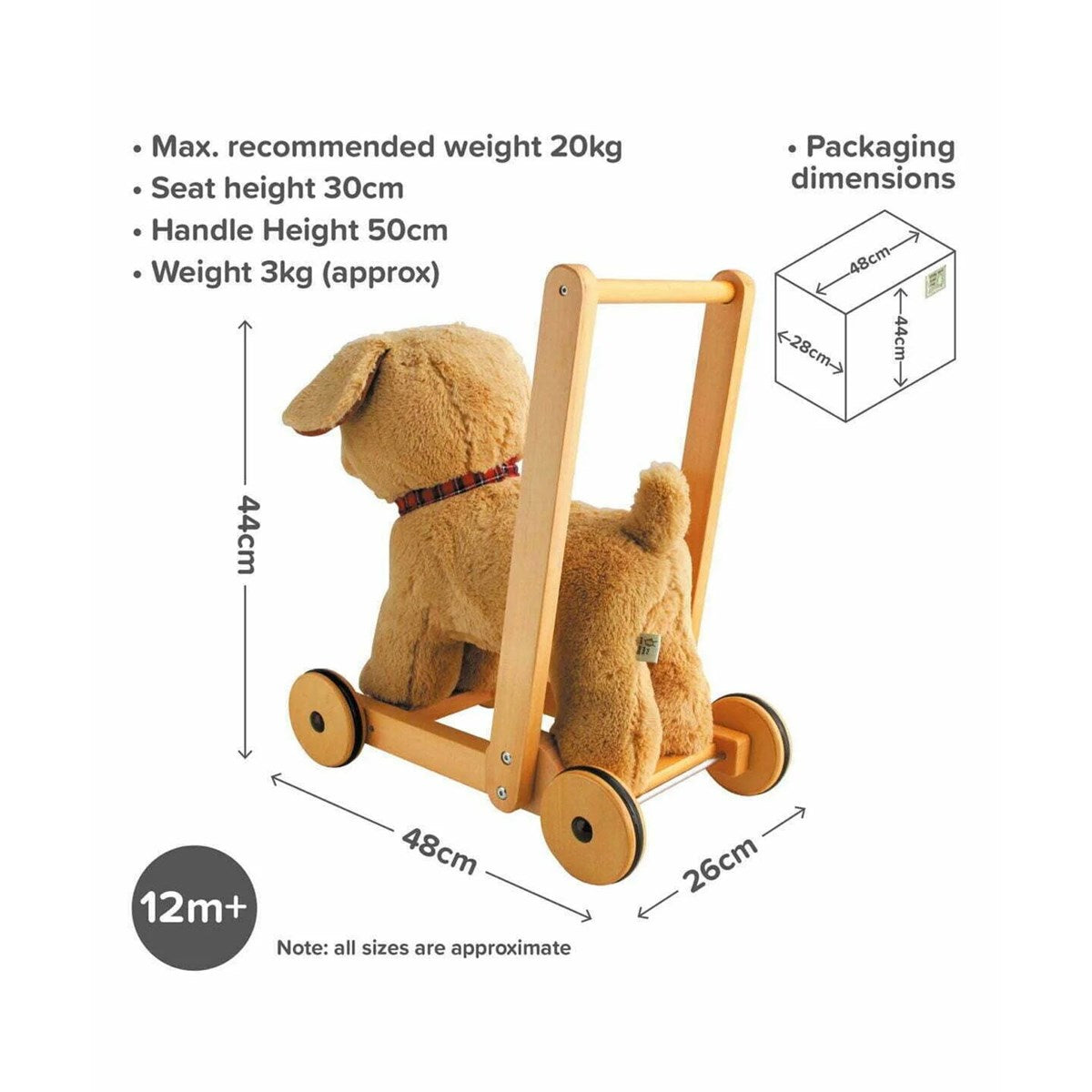 Little Bird Told Me Dexter Dog Push Along Baby Walker