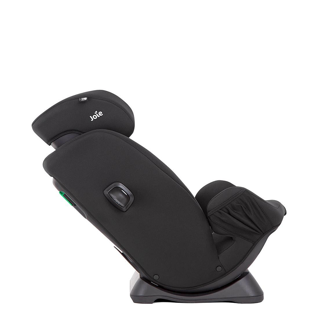 A black Joje infant car seat shown from a side profile view against a solid white background.