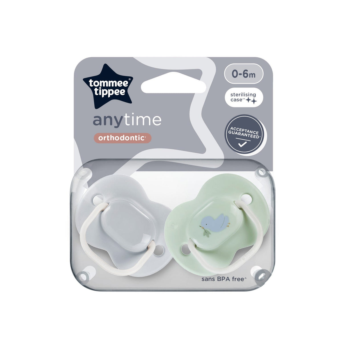 Tommee Tippee Anytime soothers 0-6 Months (2 pack)