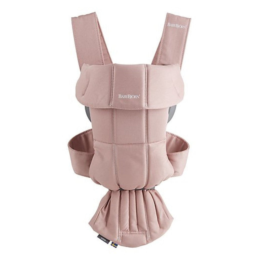 A dusty pink BabyBjorn front-facing baby carrier seat shown against a plain white background.