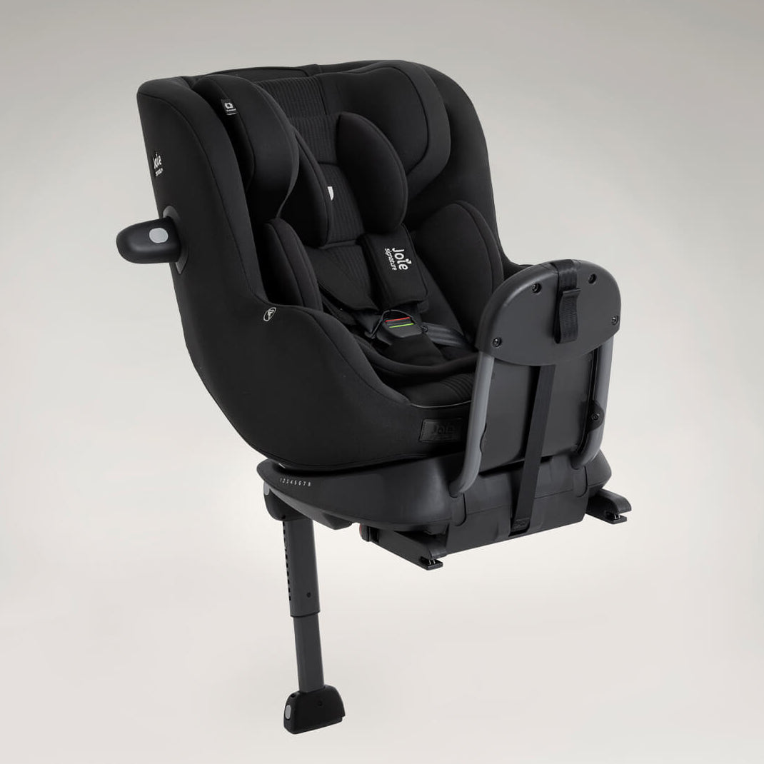 Black car seat on a light gray background