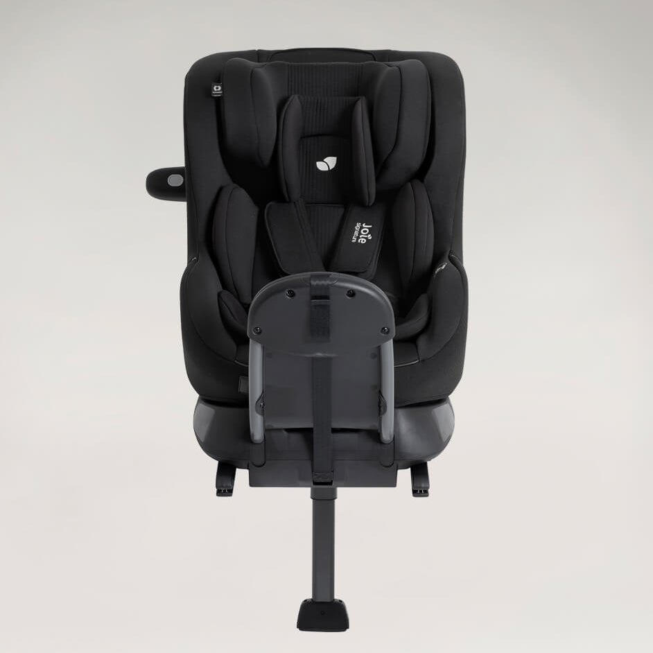 Black car seat on a gray background