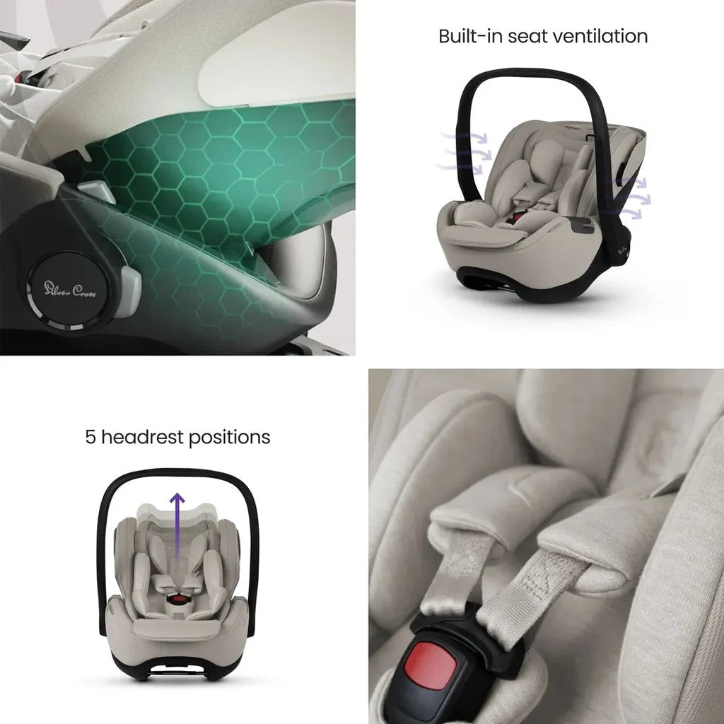 Silver Cross Cove Ultimate 360 Infant Car Seat Bundle, Champagne