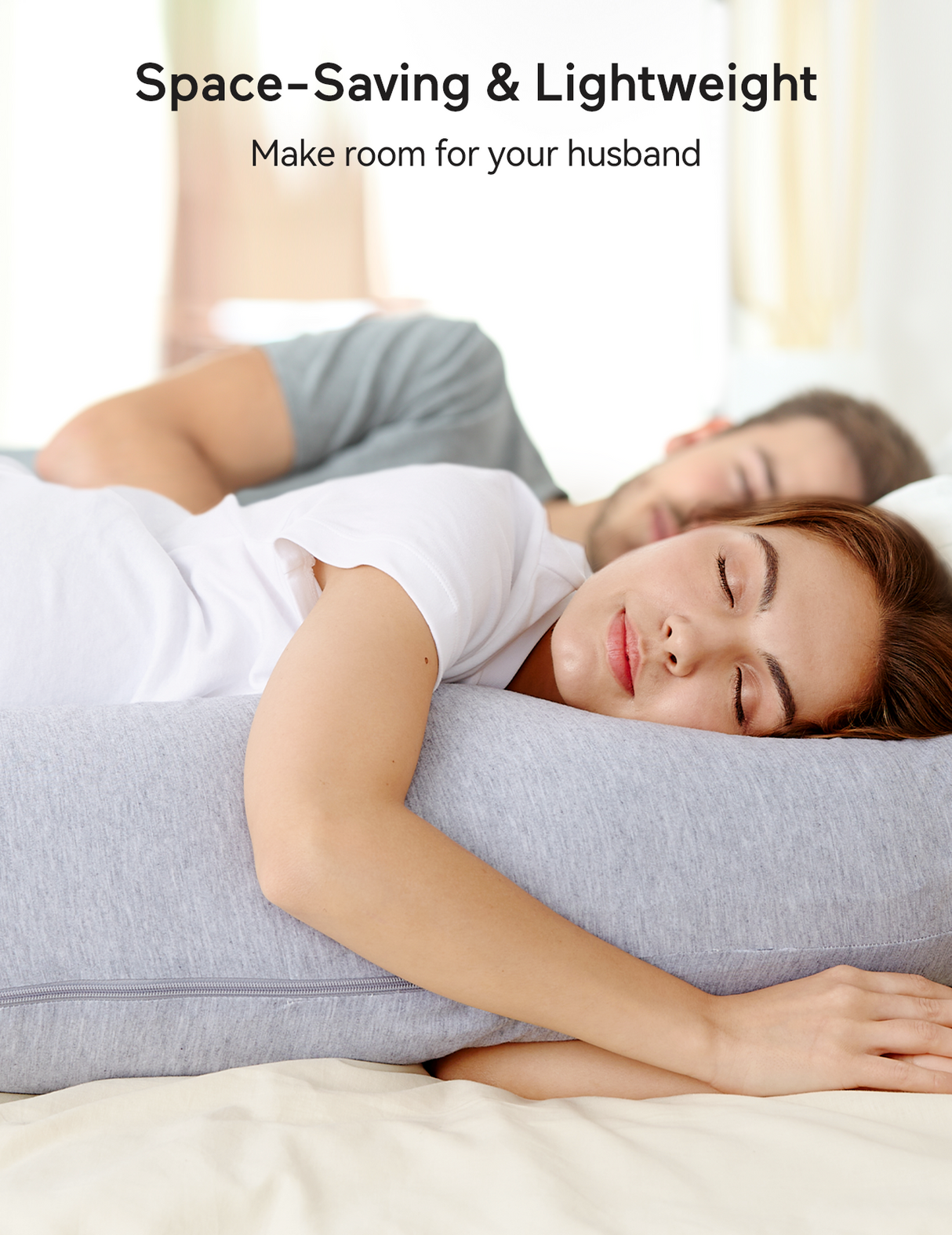 Momcozy J Shaped Maternity Body Pillow - Grey