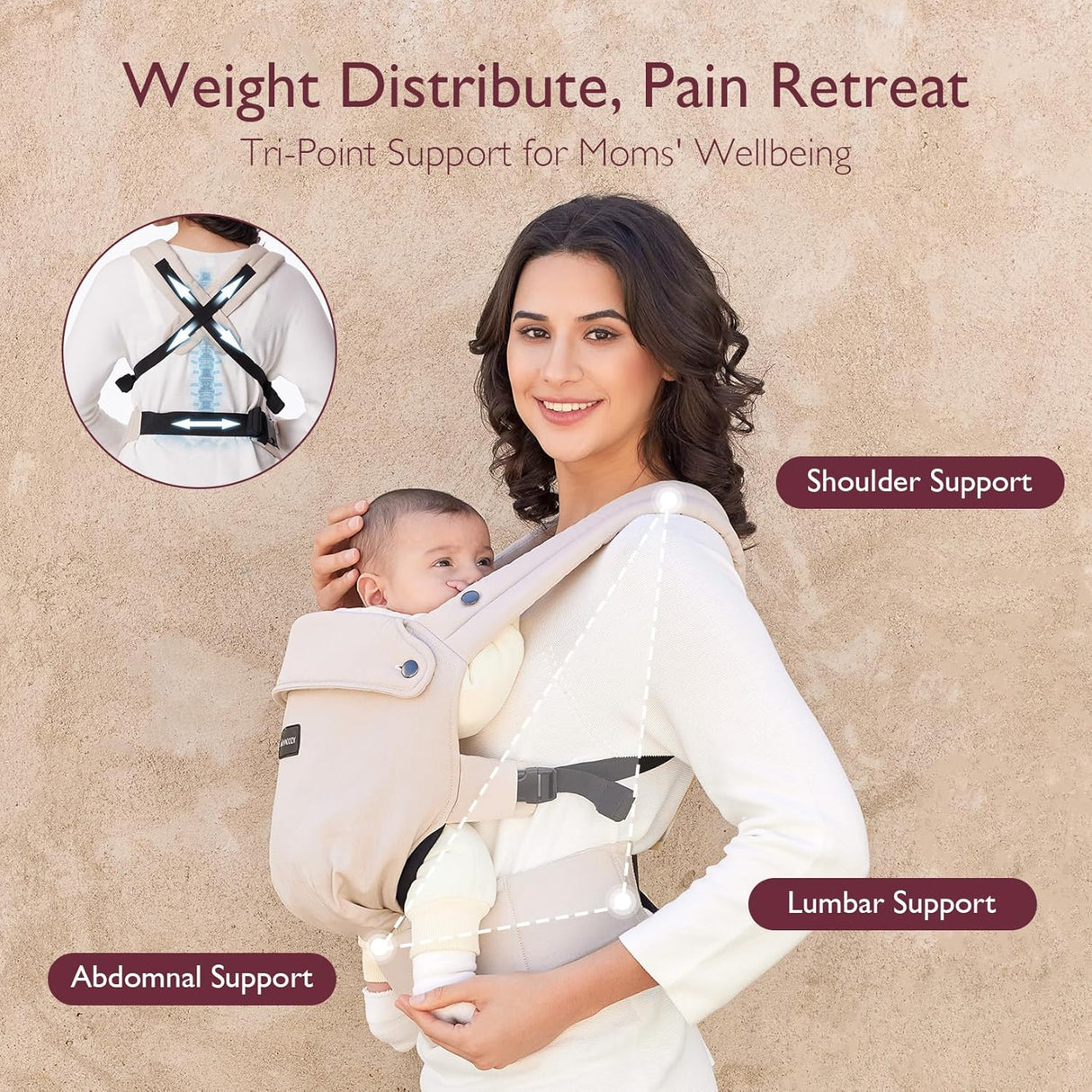Momcozy Baby Carrier Cotton Khaki