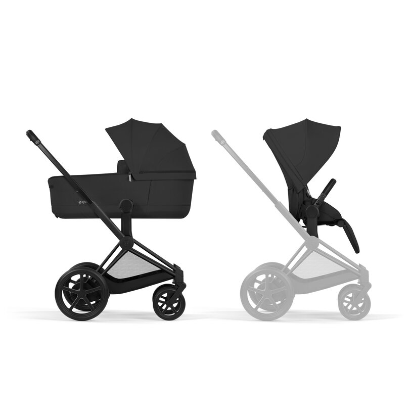 Cybex ePriam Comfort Matt Black incl. Foldable Carry Cot Sepia Black/black