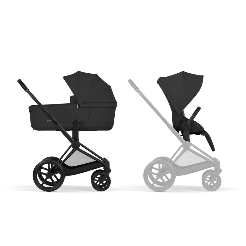 Cybex Priam Comfort Matt Black incl. Foldable Carry Cot Sepia Black/black