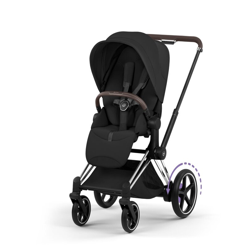 Cybex ePriam Style Frame incl. Seat Hardpart Chrome Brown/chrome