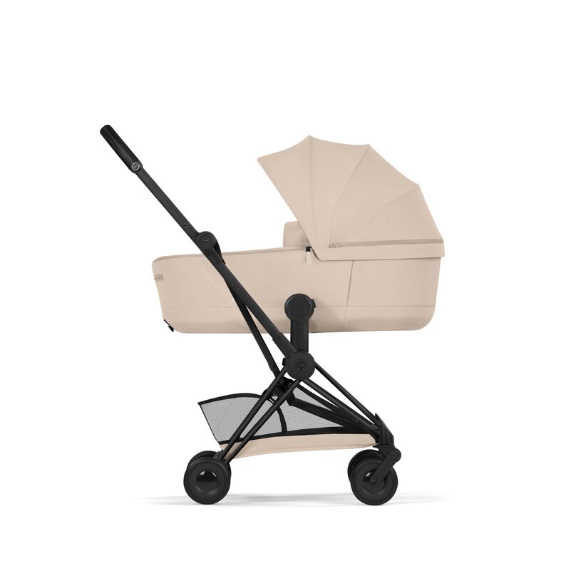 Cybex Coya Comfort Matt Black incl. Foldable Carry Cot Cozy Beige/beige