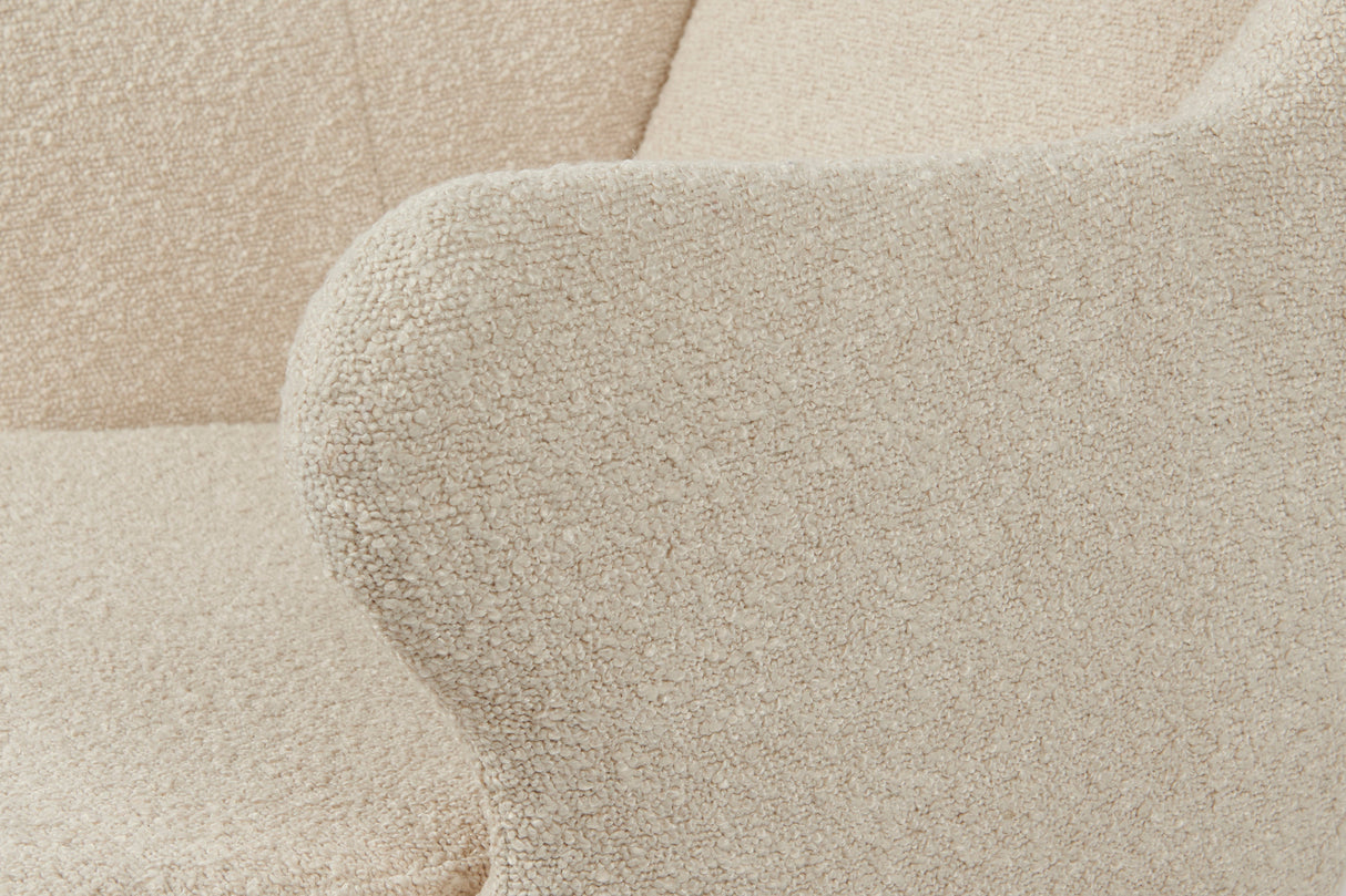 Nested Roma nursing chair and footstool - Natural boucle