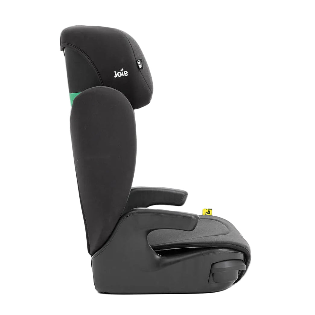 Black and gray car seat with 'Joie' branding on a white background