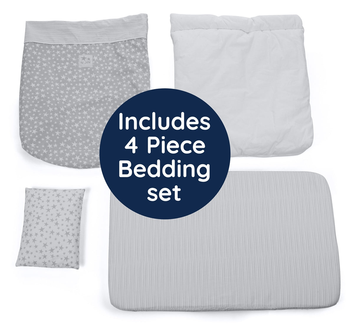 Jane Baby Side Crib + 4 Piece Bedding set