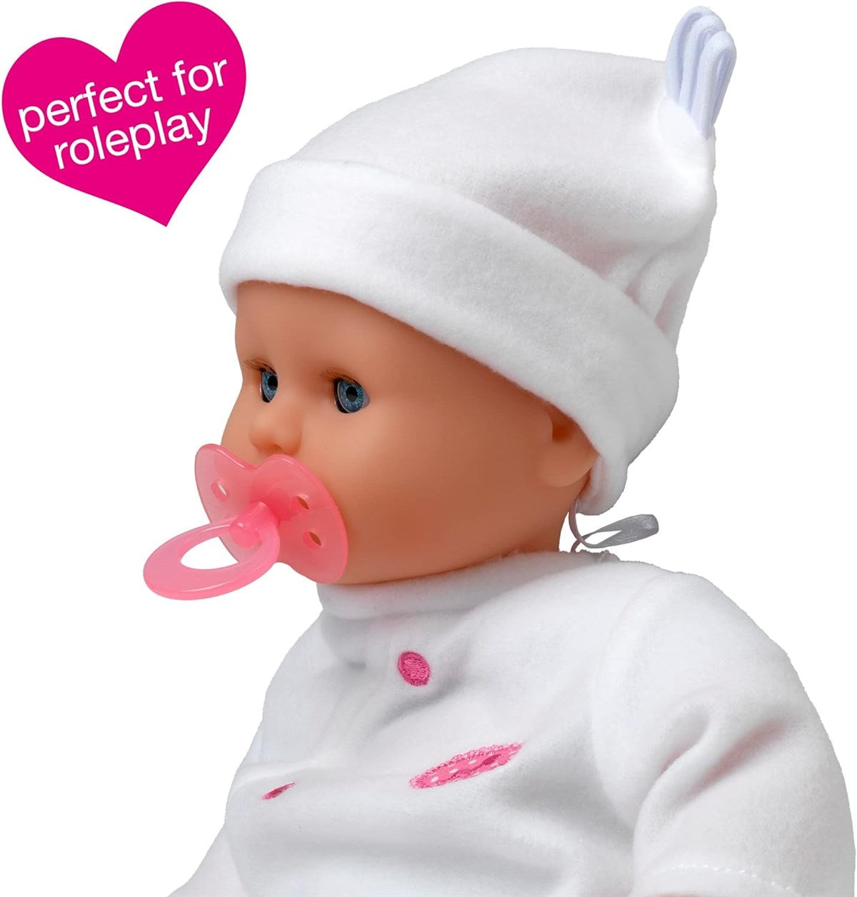 Dolls World Little Treasure 38cm Soft Baby Doll with Deluxe Romper and Accessories