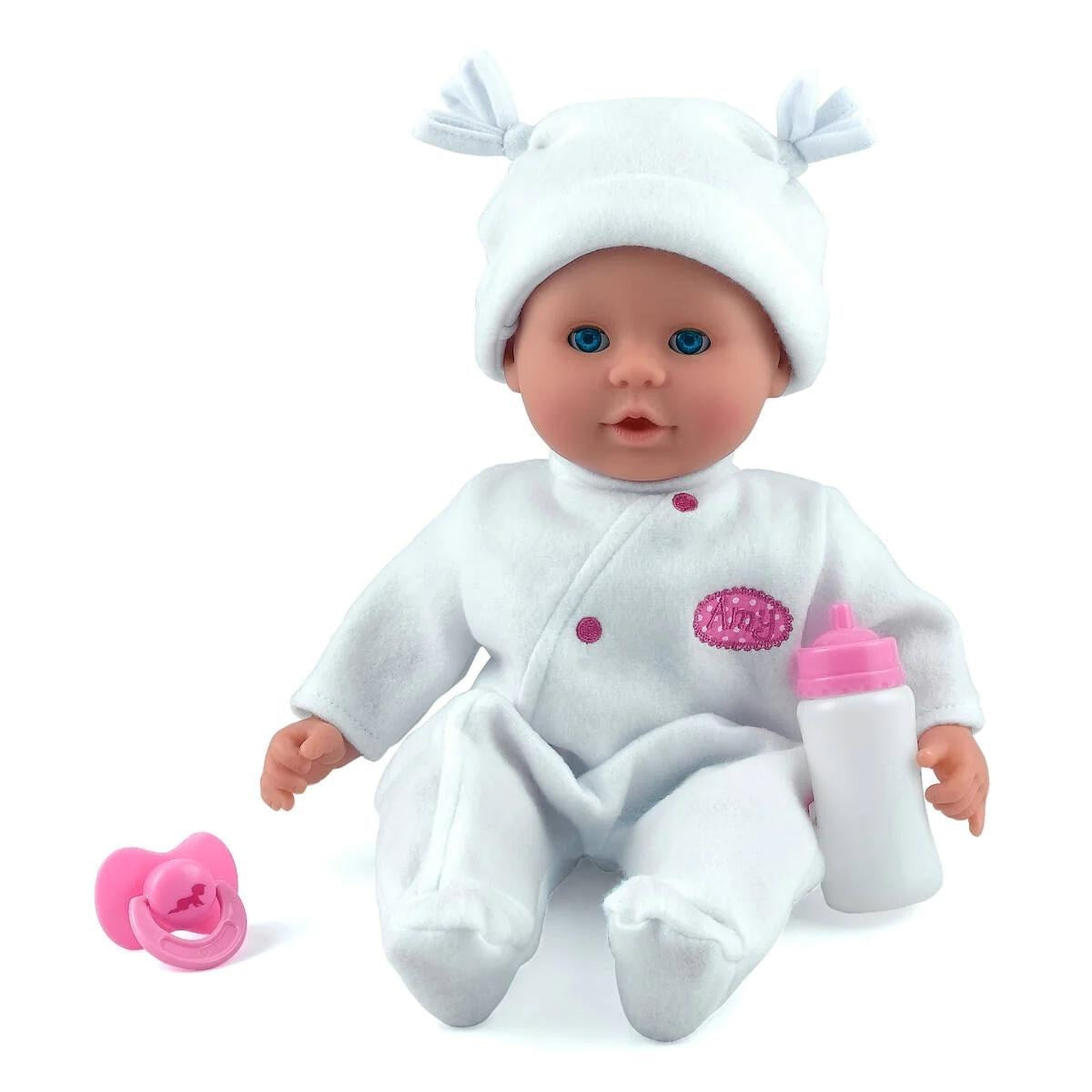 Dolls World Little Treasure 38cm Soft Baby Doll with Deluxe Romper and Accessories