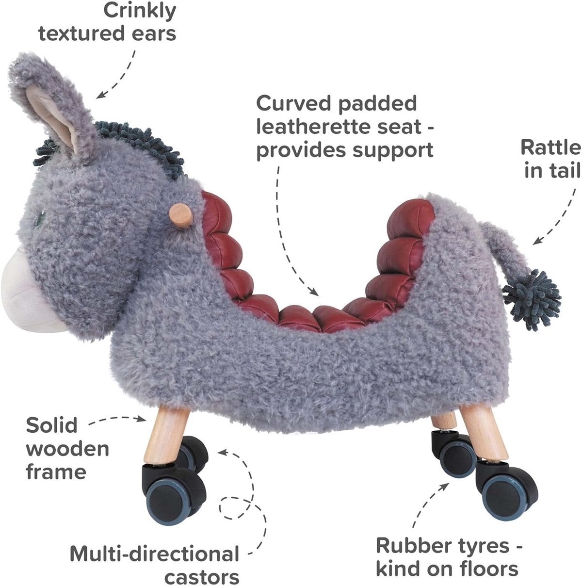 Little Bird Told Me Bojangles Donkey Ride On Toy - 12 Months+