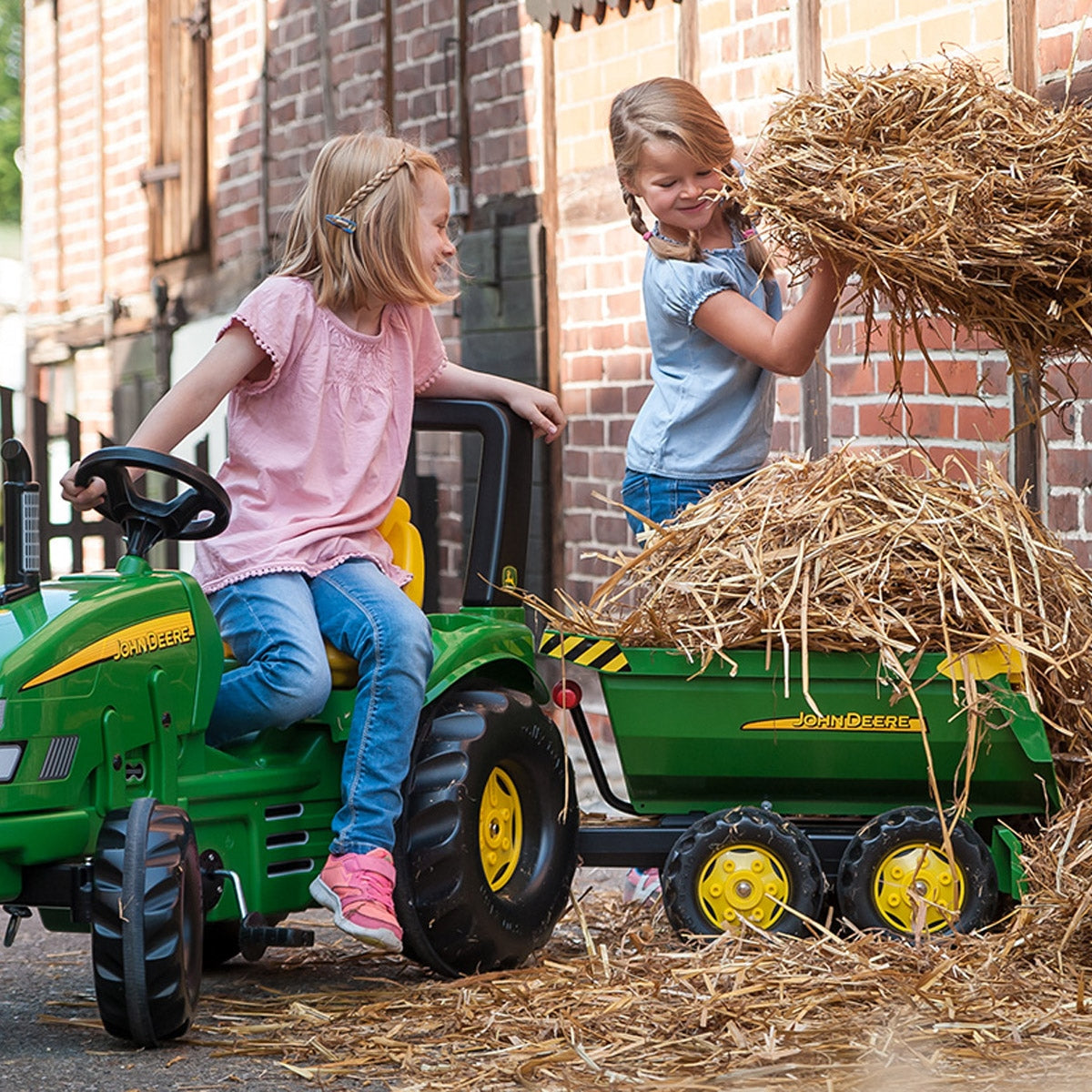 Rolly Toys rollyHalfpipe John Deere Trailer for Child's Tractor