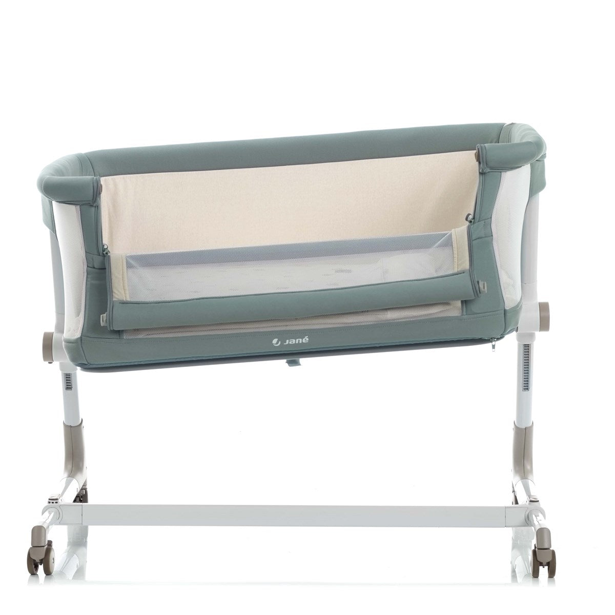 Jane Baby Side Crib + 4 Piece Bedding Set & Safety Mattress, Botanic