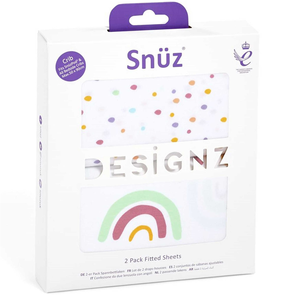 Snuz Bedside Crib 2 Pack Fitted Sheets