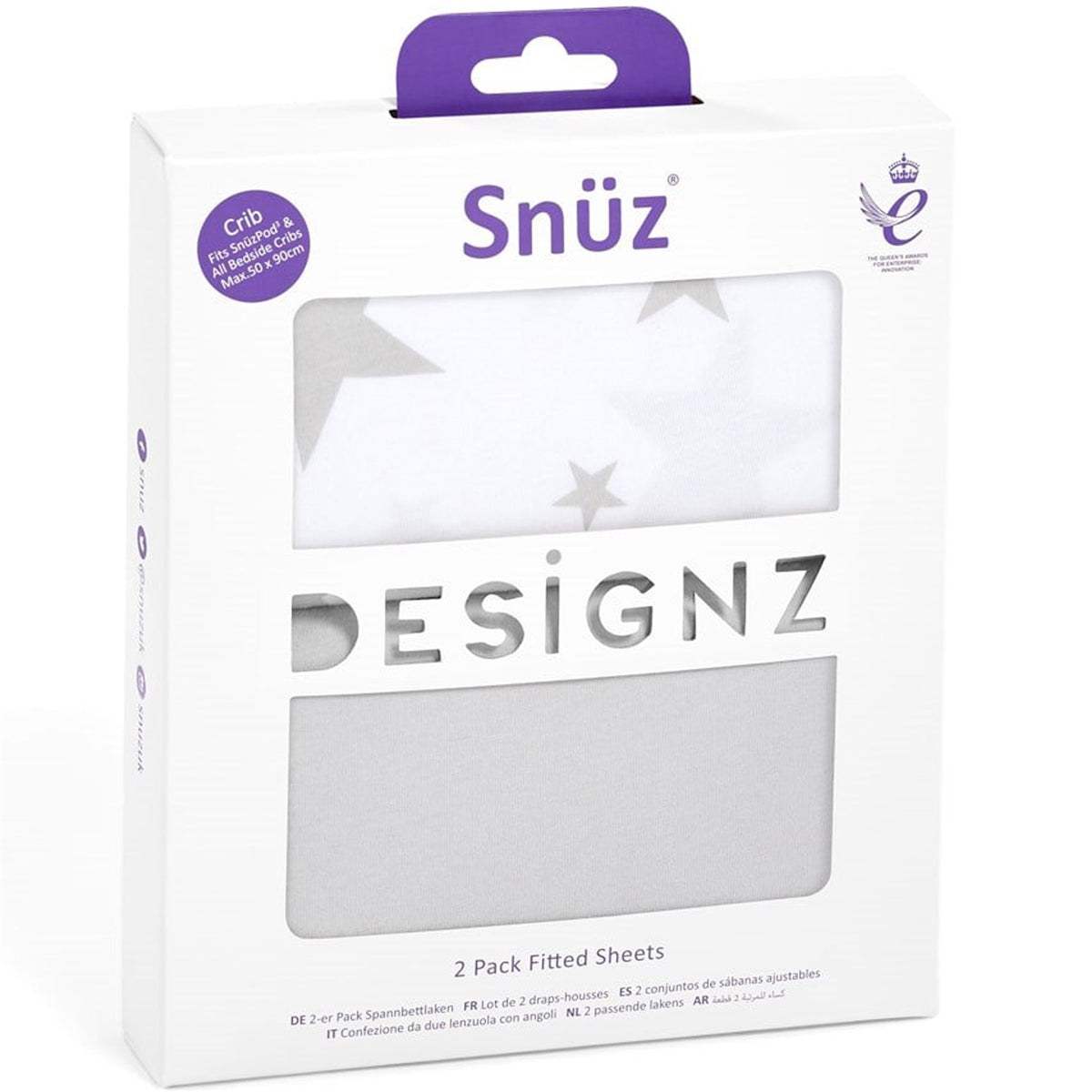 Snuz Bedside Crib 2 Pack Fitted Sheets