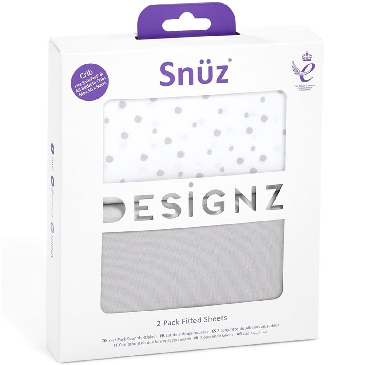Snuz Bedside Crib 2 Pack Fitted Sheets