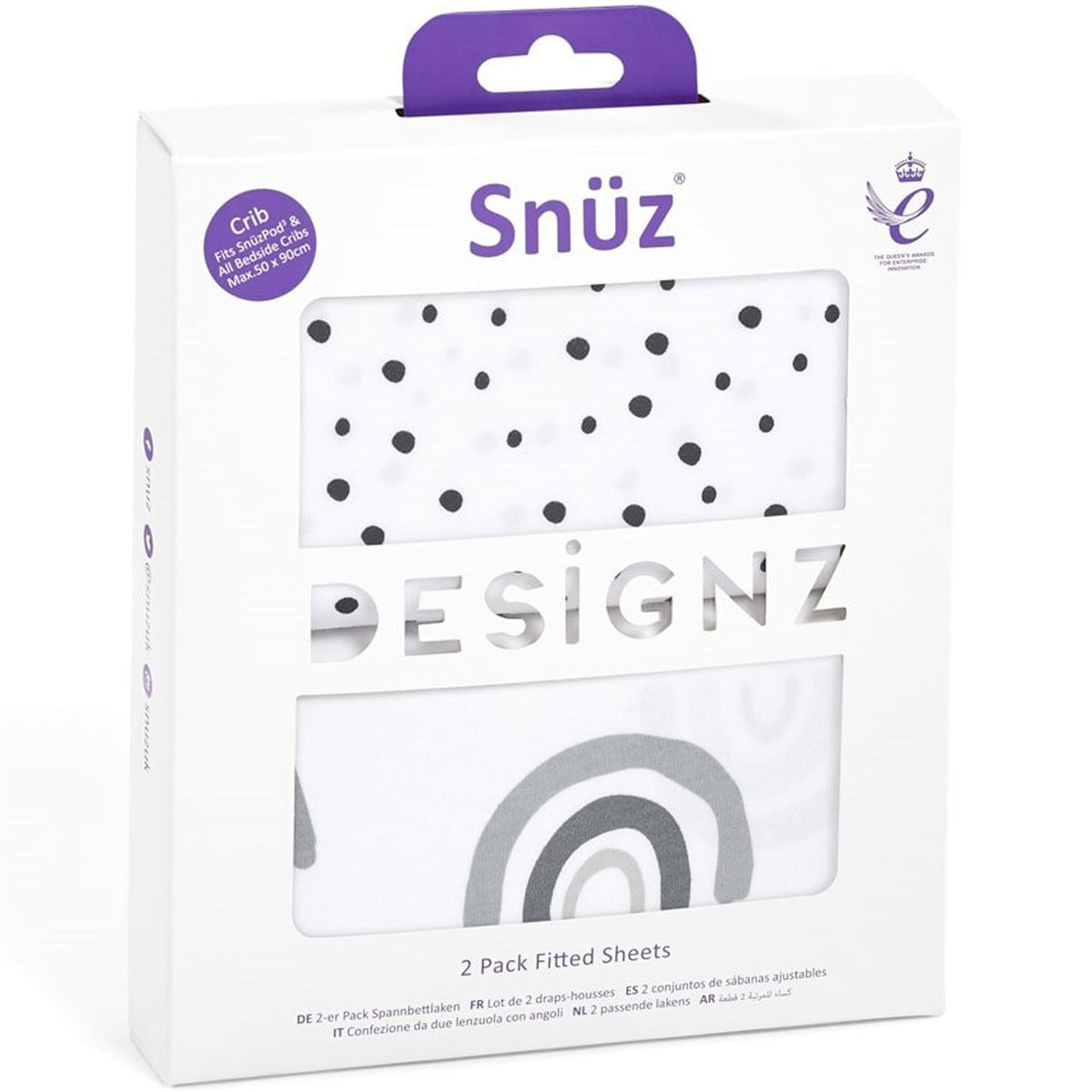 Snuz Bedside Crib 2 Pack Fitted Sheets
