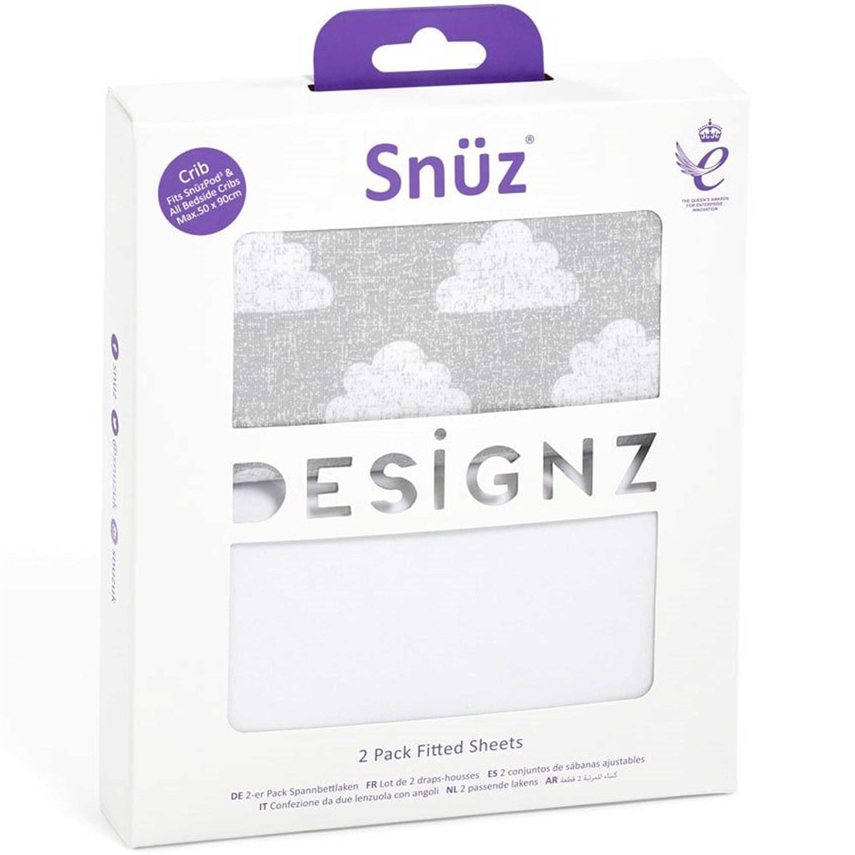Snuz Bedside Crib 2 Pack Fitted Sheets