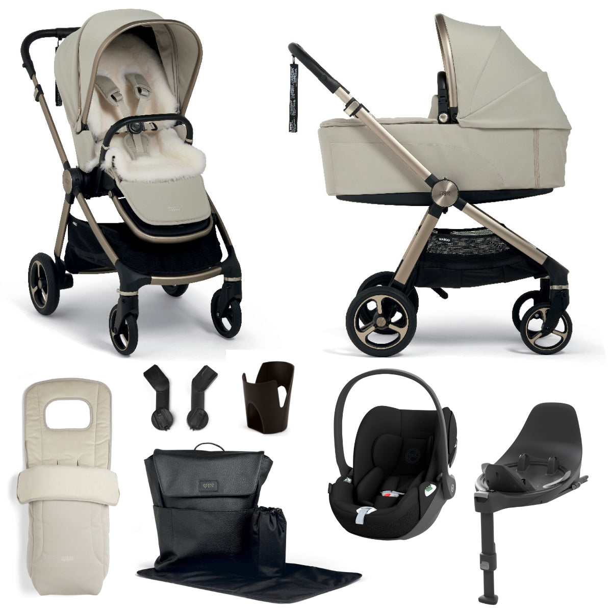Mamas & Papas Vardo Travel System Bundle with Cloud T 360 Car Seat