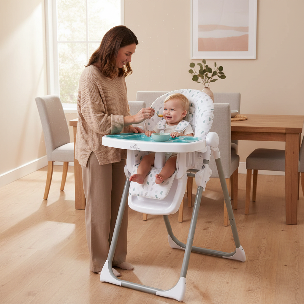 Hi Lo Highchair and Junior Chair, 6 Heights, 3 Recline Positions, Removable 2 Layer Tray