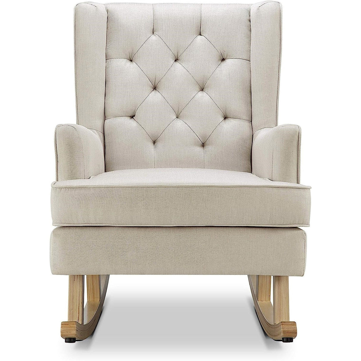 Johnston's Soothe Easy Deluxe Nursery Chair & Rocker – 2-in-1 Nursing & Feeding Chair, Natural Beige