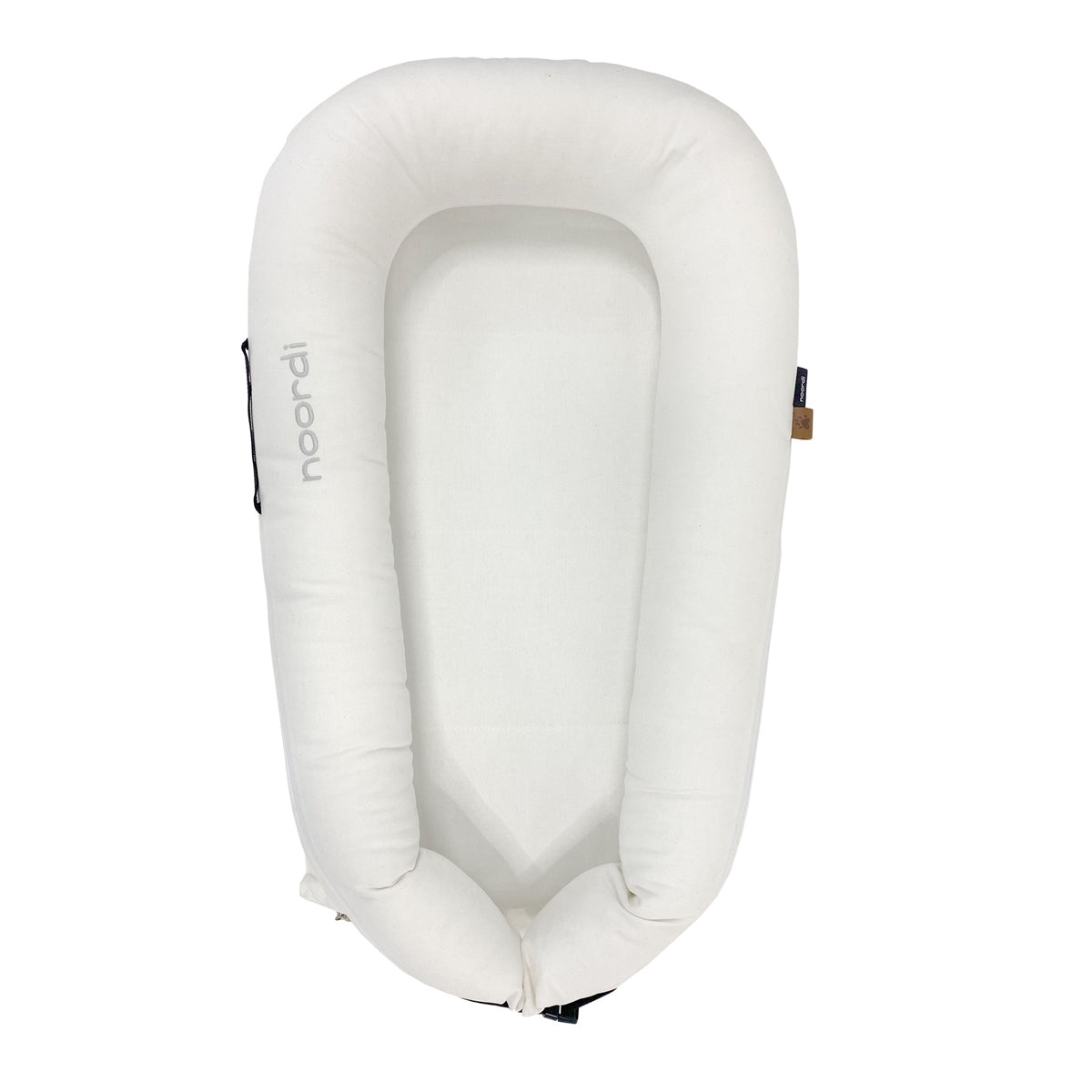 Noordi 2in1 Deluxe Baby Nest & Maternity Pillow with Silver-Ion Cotton, White